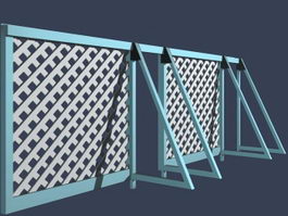 Portable fence for works area 3d preview