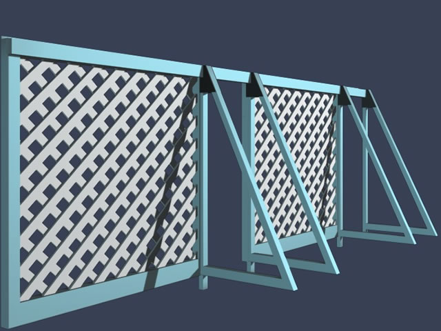 Portable fence for works area 3d rendering