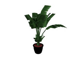 Artificial potted banana tree 3d model preview