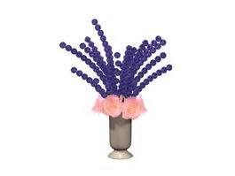 Vase of fresh flowers 3d model preview