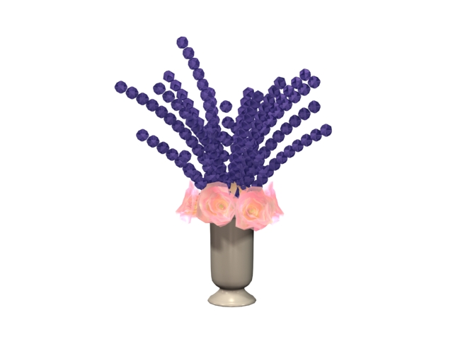 Vase of fresh flowers 3d rendering