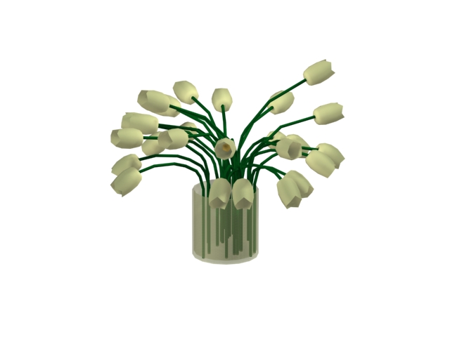 Flower Vase with lily 3d rendering