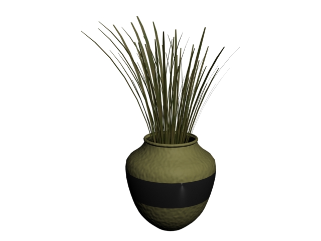 Decorative plant and vase 3d rendering