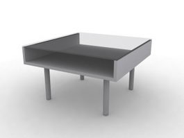Glass top cafe table 3d model preview