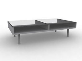 Glass coffee table 3d model preview
