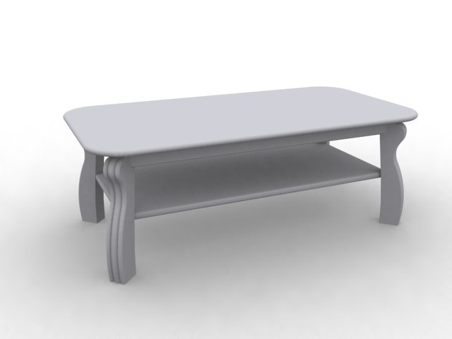 Carved coffee side table 3d rendering
