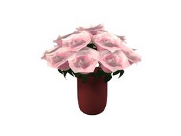 Flowers and vase 3d model preview