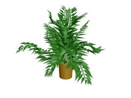 Potting up green plants 3d model preview