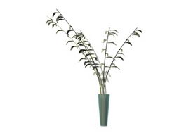Decorative vase plant 3d model preview