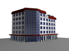 Multi-storey office building 3d model preview