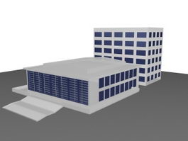 Commercial office building 3d model preview