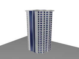 High-rise residential building 3d model preview