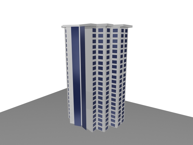 High-rise residential building 3d rendering
