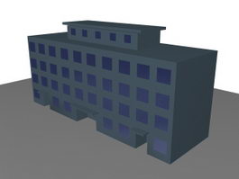 Apartment block 3d model preview