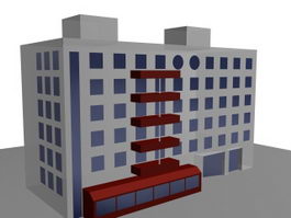Apartment building 3d model preview