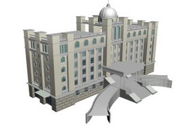 Hotel building 3d model preview