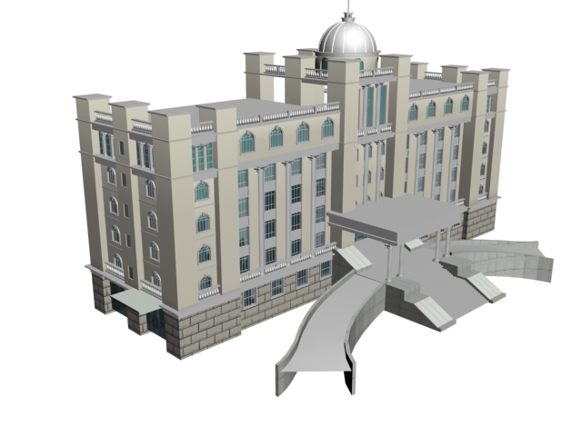 Hotel building 3d rendering