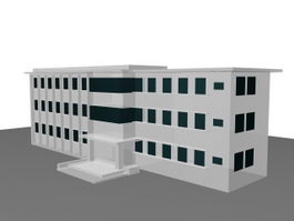 School library building 3d model preview