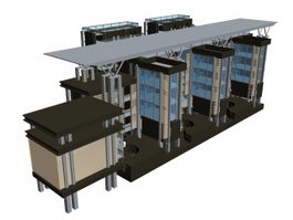 Residential building 3d model preview