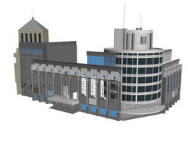 Business office building 3d model preview