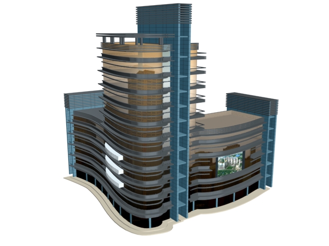 City commercial building 3d model 3dsMax files free download - modeling ...