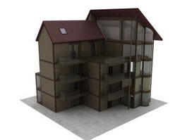 Apartment house 3d model preview