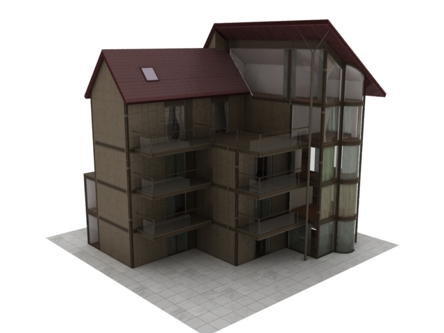 Apartment house 3d rendering