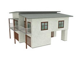 Duplex apartment building 3d model preview
