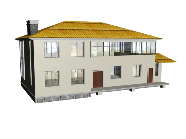 Countryside house 3d rendering