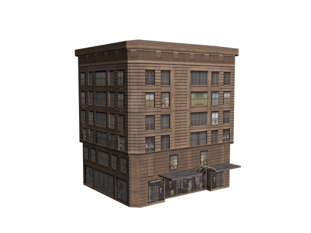 Old hotel building 3d rendering