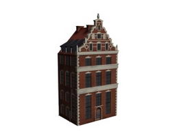 Apartment building 3d model preview