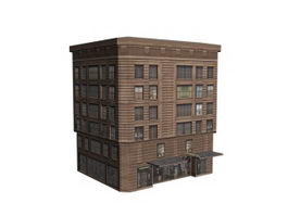 Old hotel building 3d model preview