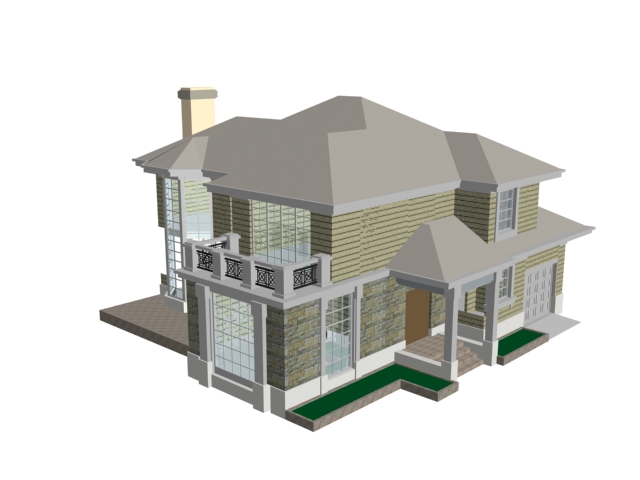 Grand house 3d rendering