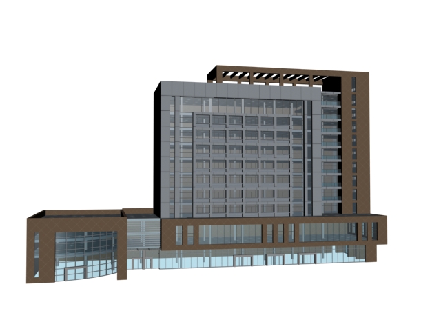 Business center building 3d rendering