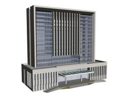 Government offices building 3d model preview