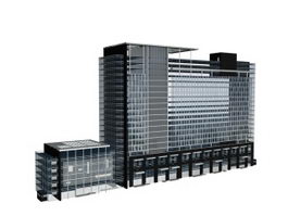 Commercial centre building 3d model preview
