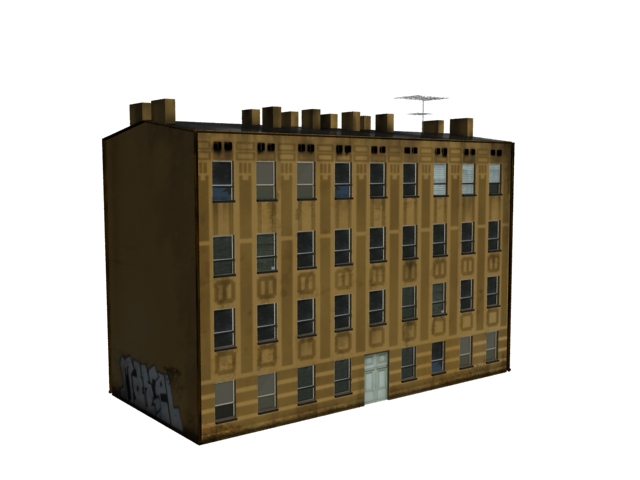 Old residential buildings 3d rendering