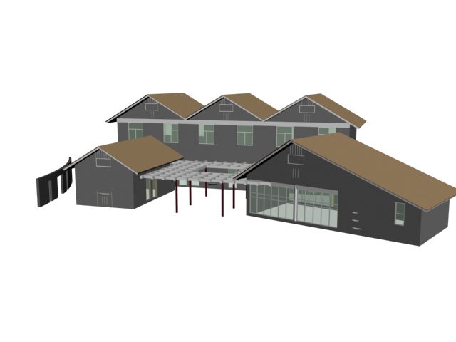 Motel building 3d rendering