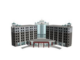 Luxury hotel architectural 3d model preview