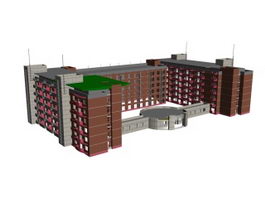 Residential areas architectural 3d model preview