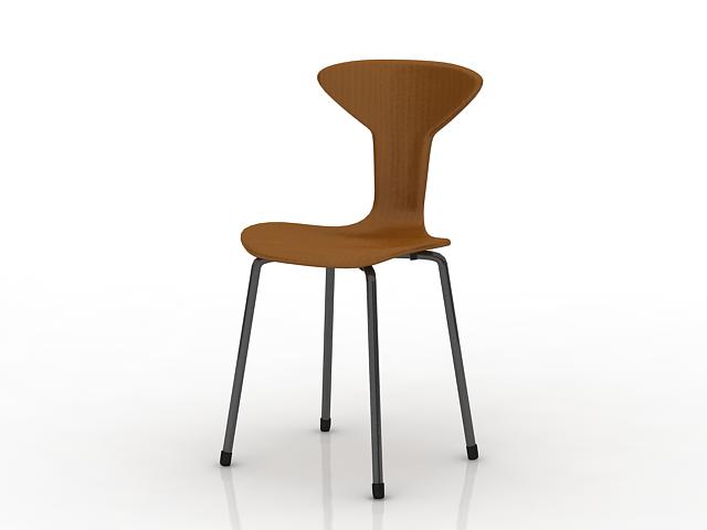 Metal tube dining chair 3d rendering