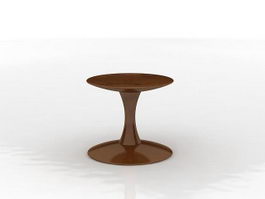 Wooden round decorating stool 3d model preview