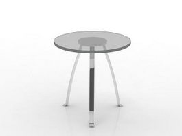 Round glass coffee table 3d model preview