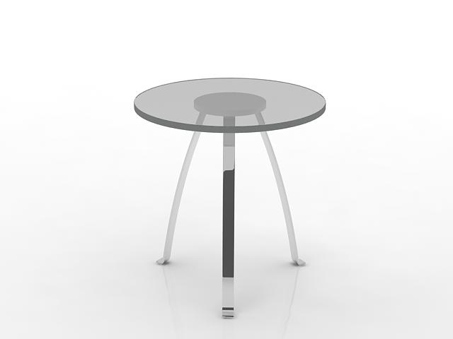 Round glass coffee table 3d rendering