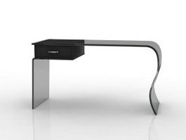 Glass office desk 3d model preview