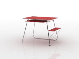 Office computer table 3d model preview