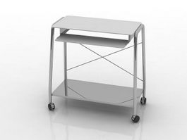 Steel frame office computer table 3d model preview