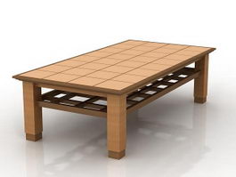 Living room tea table 3d model preview