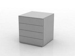 Four drawers bedside cabinet 3d model preview
