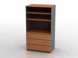 Storage cabinet bookcase shelf 3d model preview